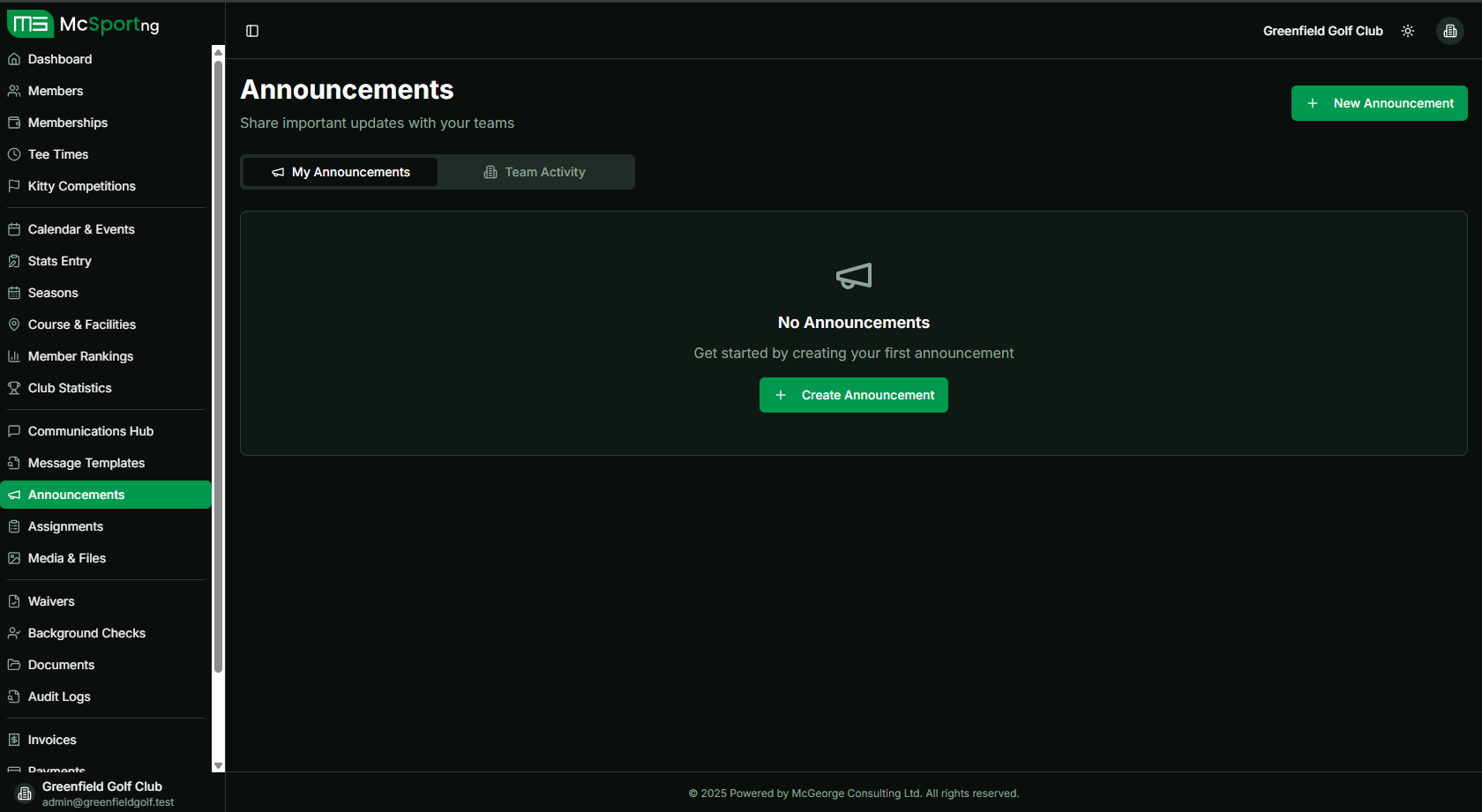Organization Announcements