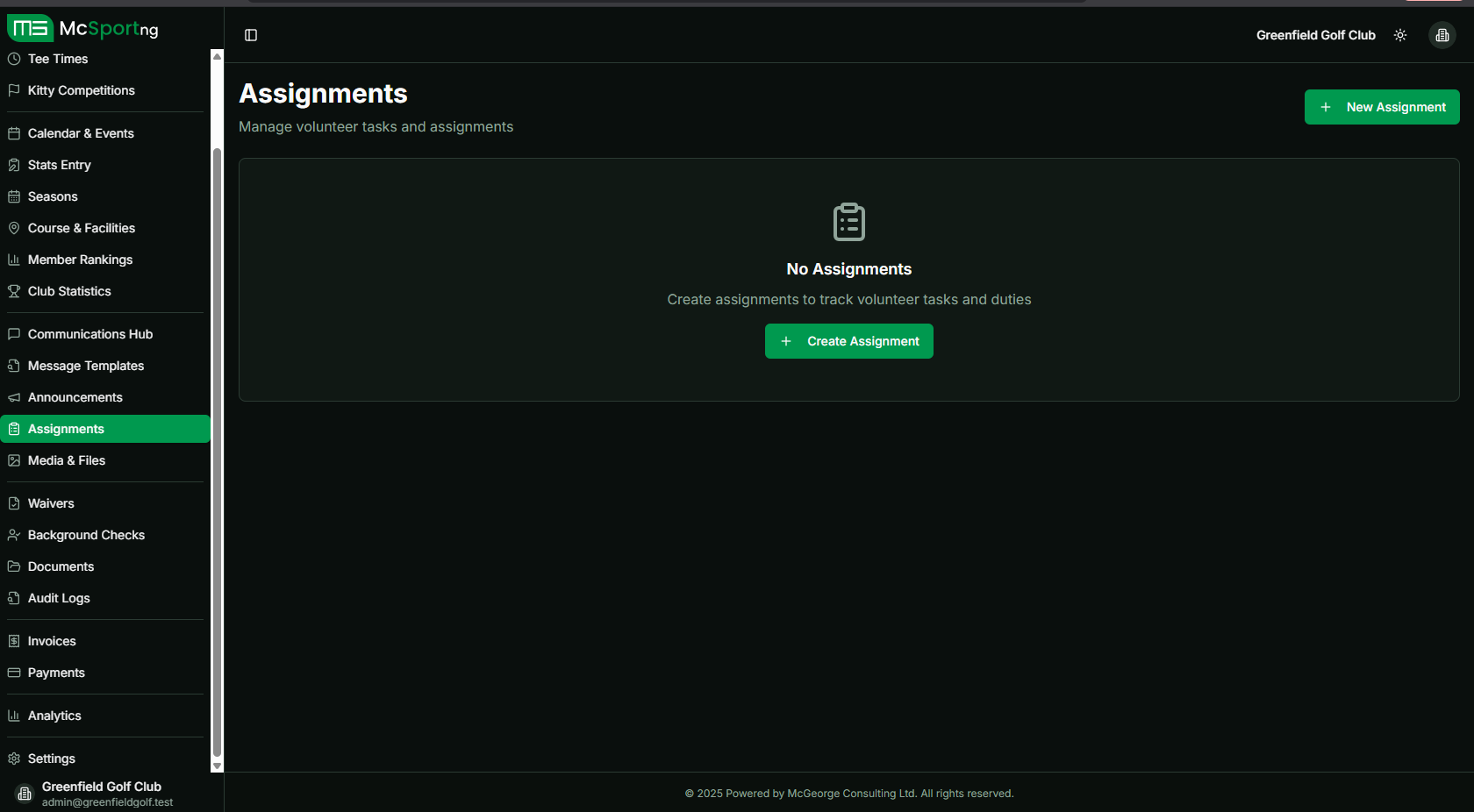 Organization Assignments