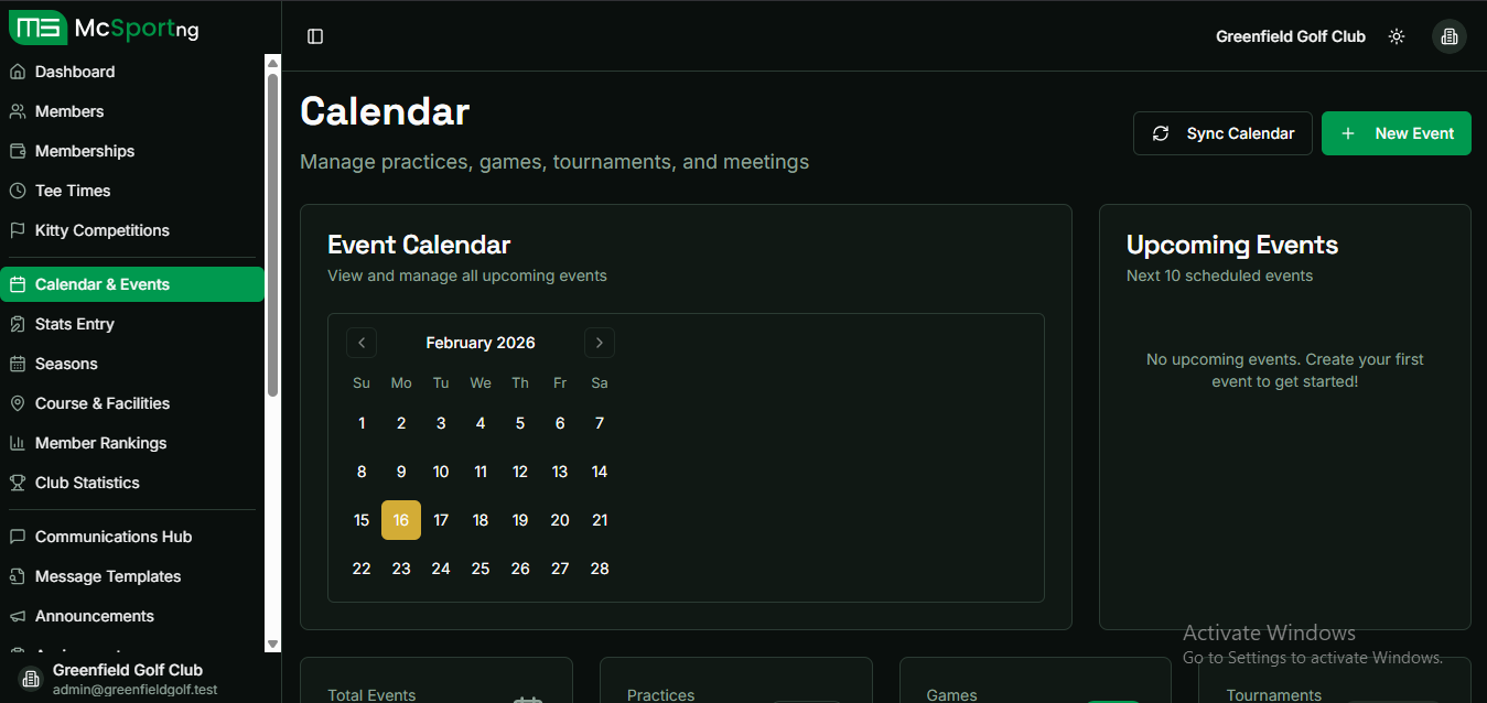 Organization Calendar