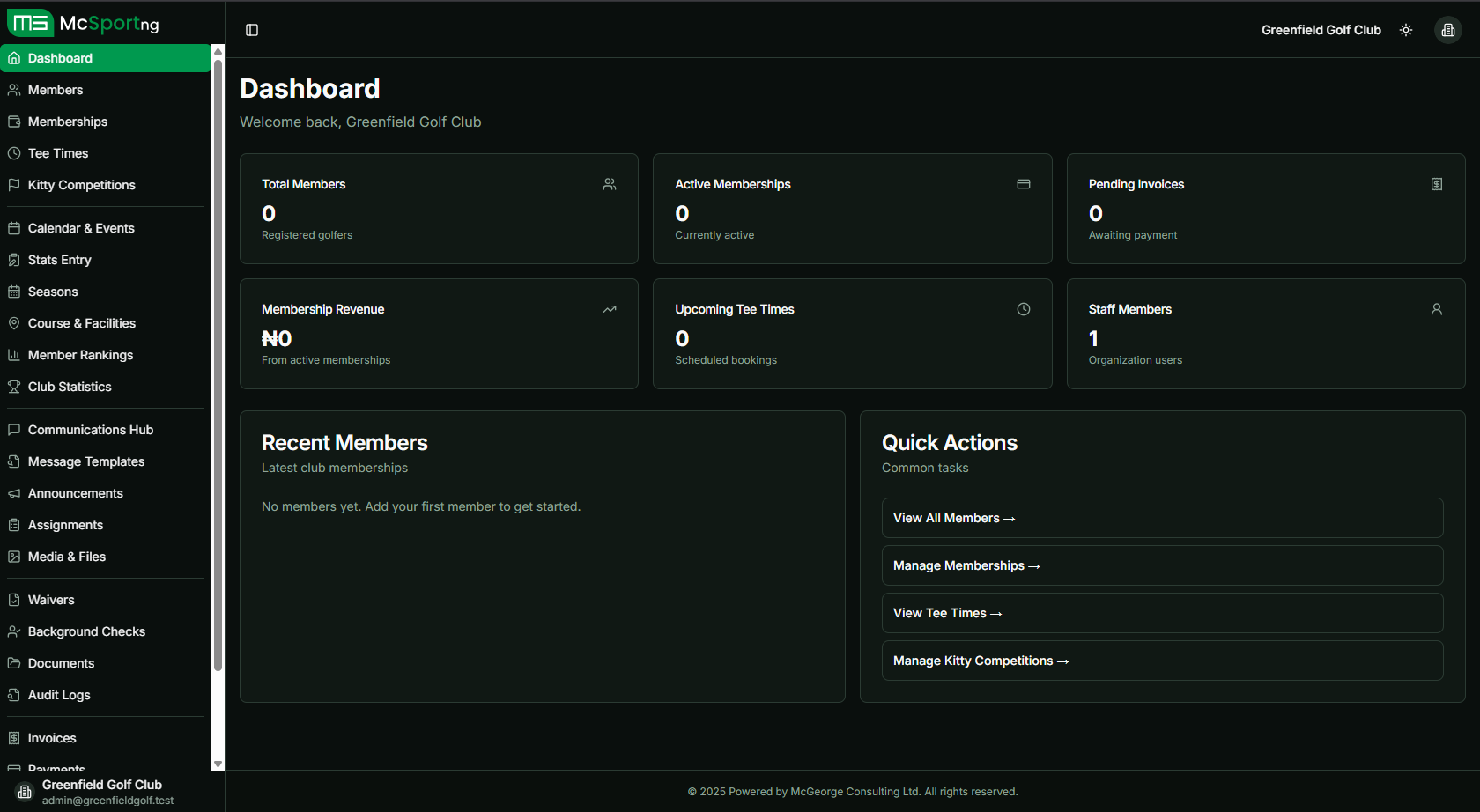 Organization Dashboard