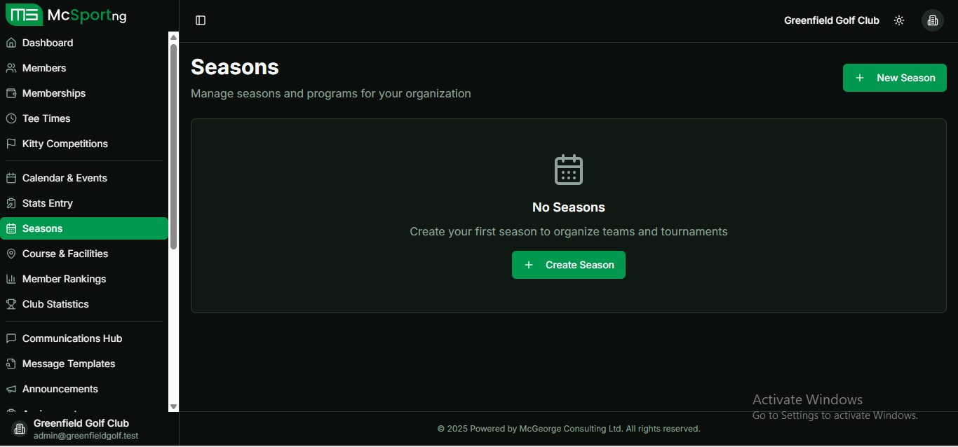 Organization Seasons