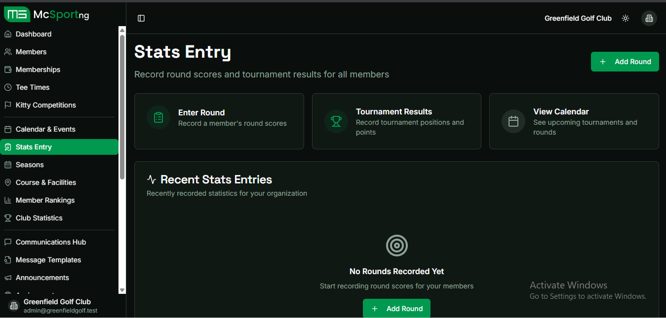 Organization Stats Management
