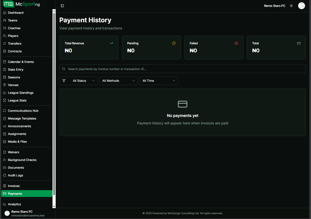 Organization Payments