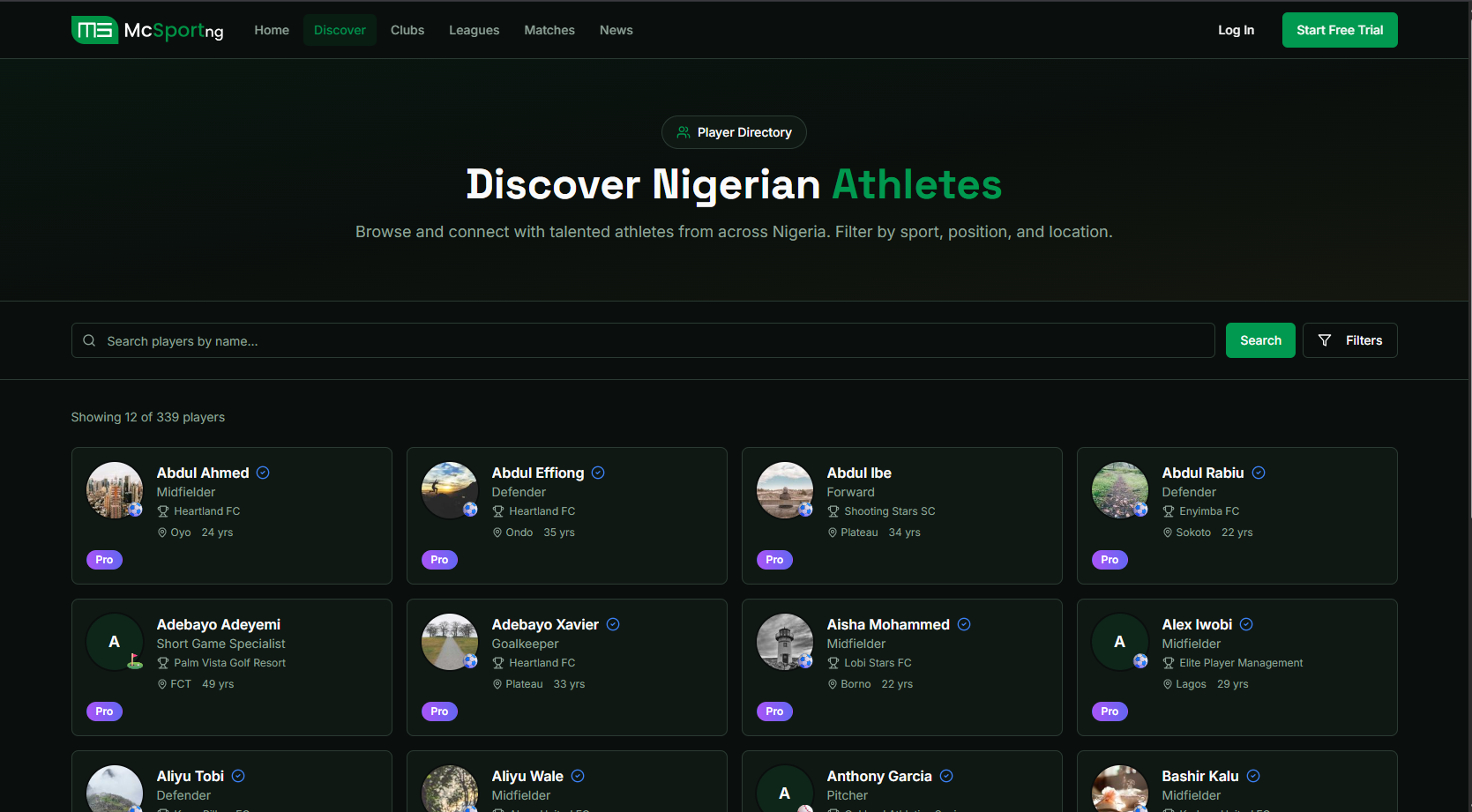 Public Players Directory