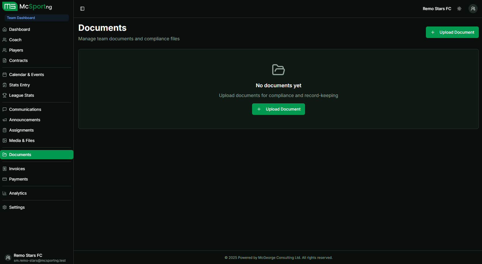 Team Compliance Documents